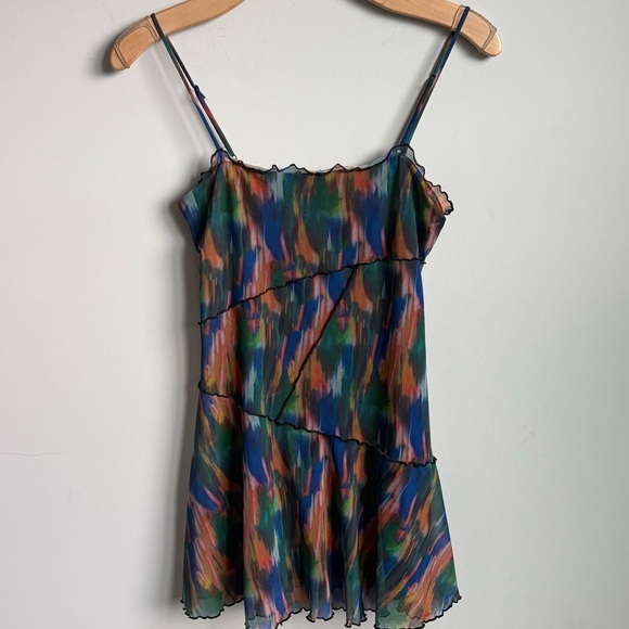 Urban Outfitters Moxie Multi Mesh Mini Slip Dress Medium - Picture 5 of 5